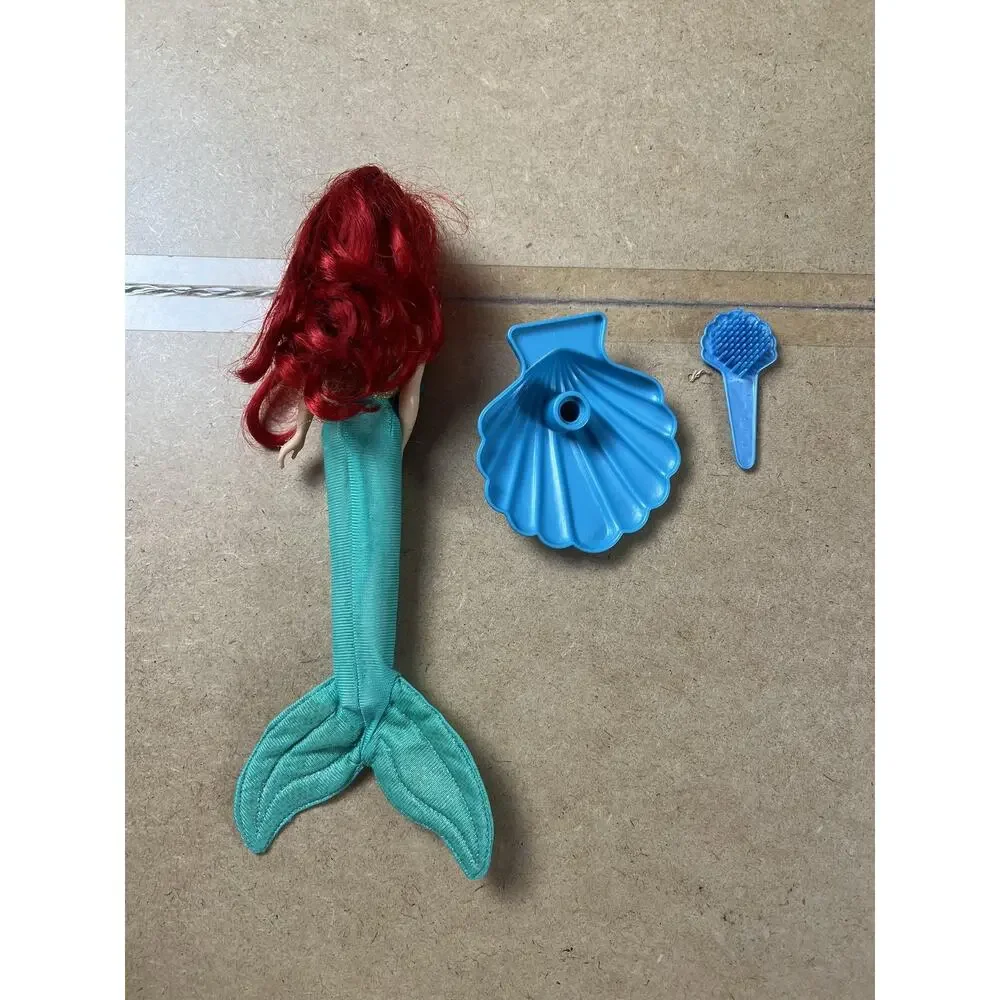 Vintage Disney Ariel Mermaid Doll The Little Mermaid Red Hair Teal Tail 11 Inch